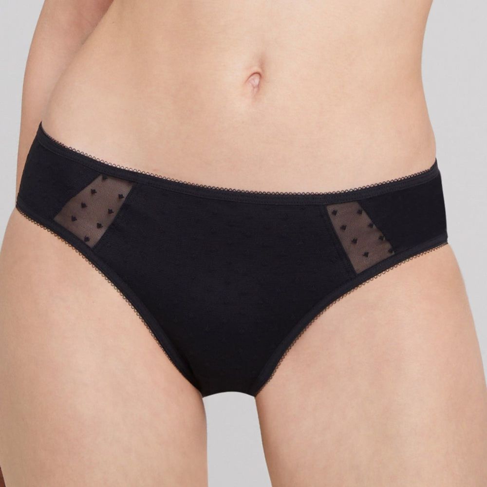 LOU Perfect Dotted Hipster Panty NWT Size Small in Black